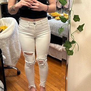 stretchy high rise jeans